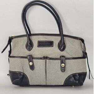 Dooney & Bourke Canvas Satchel Top Handle Bag Checkered Office Classic Luxe